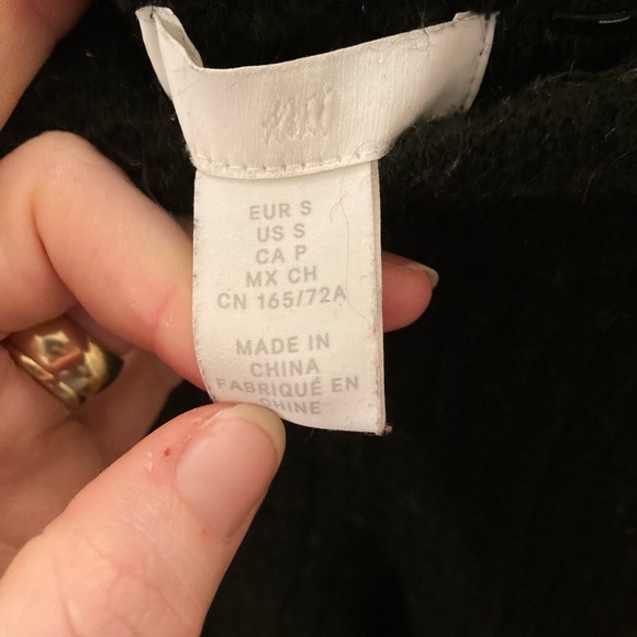 H&M Black Knit Wool Blend straight leg lounge pants Sz SM - Picture 3 of 4